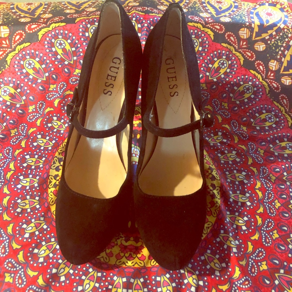 Guess Black Strap Heel